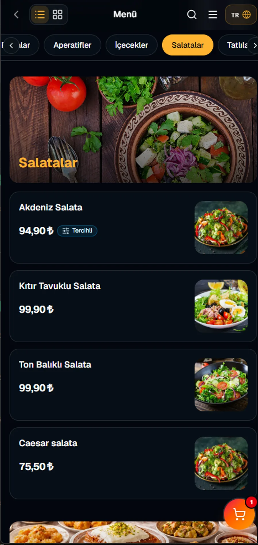 Kategori Sekmeleri