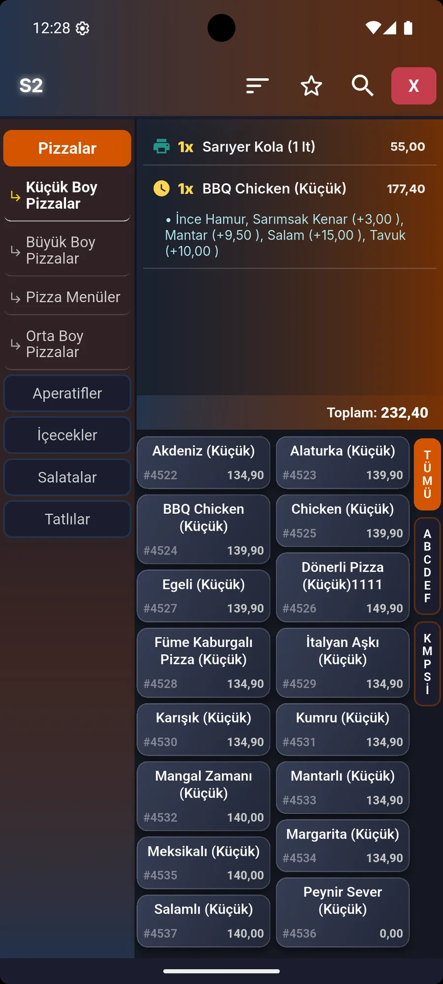 Hızlı Menü & Kategoriler